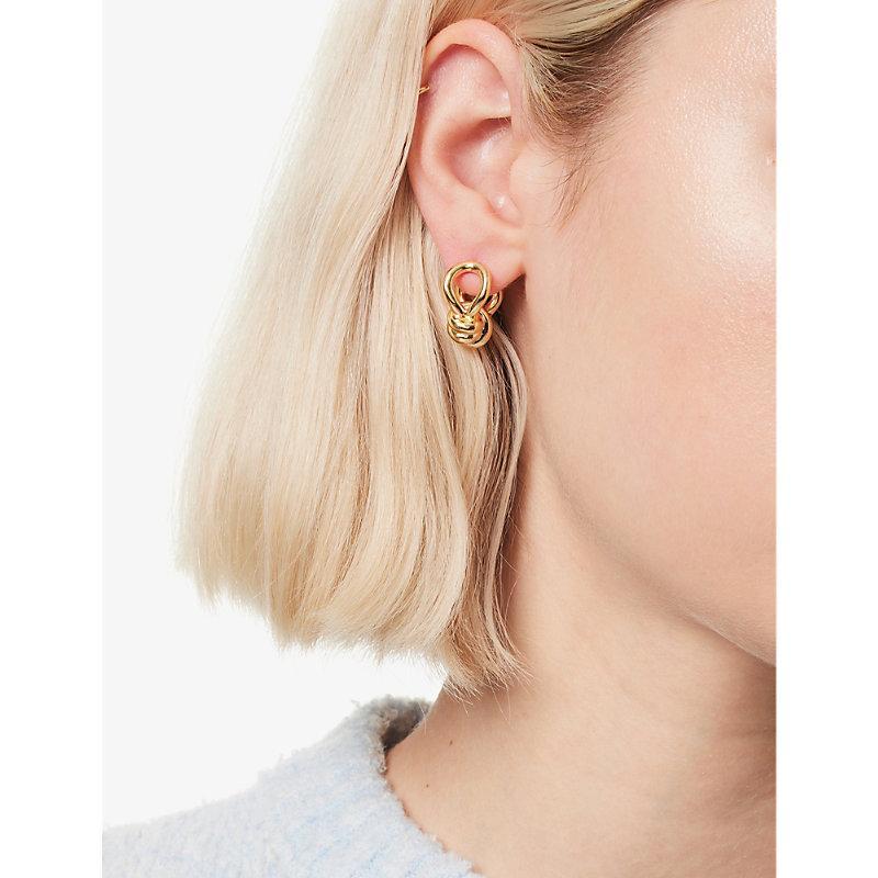 BOTTEGA VENETA Womens Yellow Gold Knot Gold-plated Silver Earrings Product Image