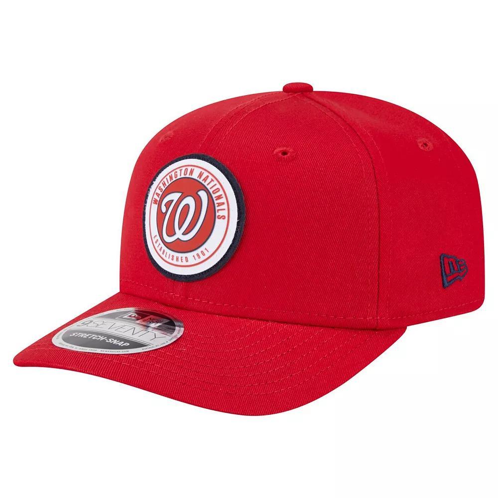 Men's New Era Red Washington Nationals Circle Patch 9SEVENTY Stretch-Snap Hat Product Image