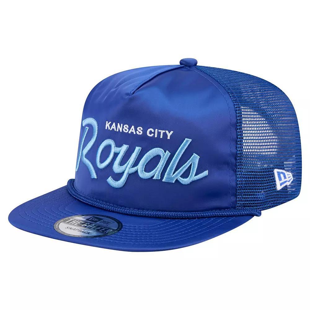 Men's New Era Royal Kansas City Royals Retro Satin Script Golfer Adjustable Hat, Blue Product Image