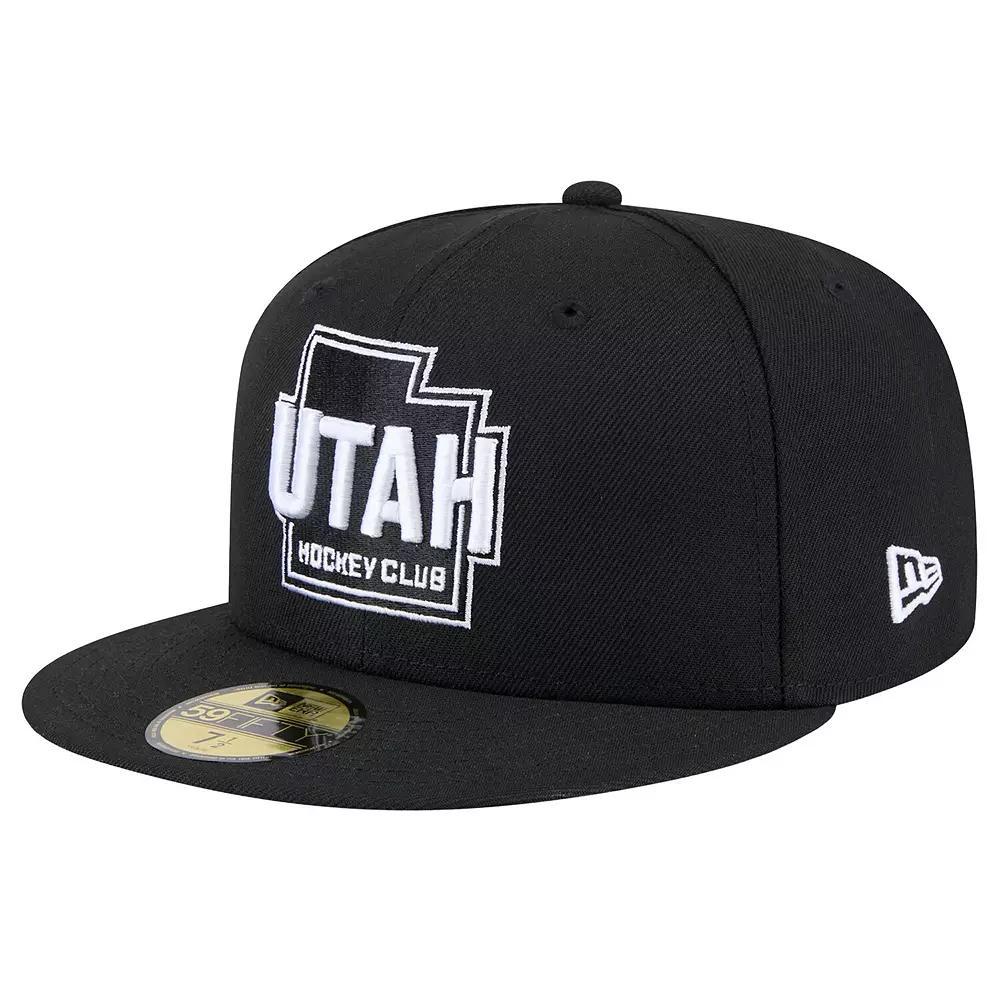Men's New Era Black Utah Hockey Club State Shape 1st Season 59FIFTY Fitted Hat,  Product Image