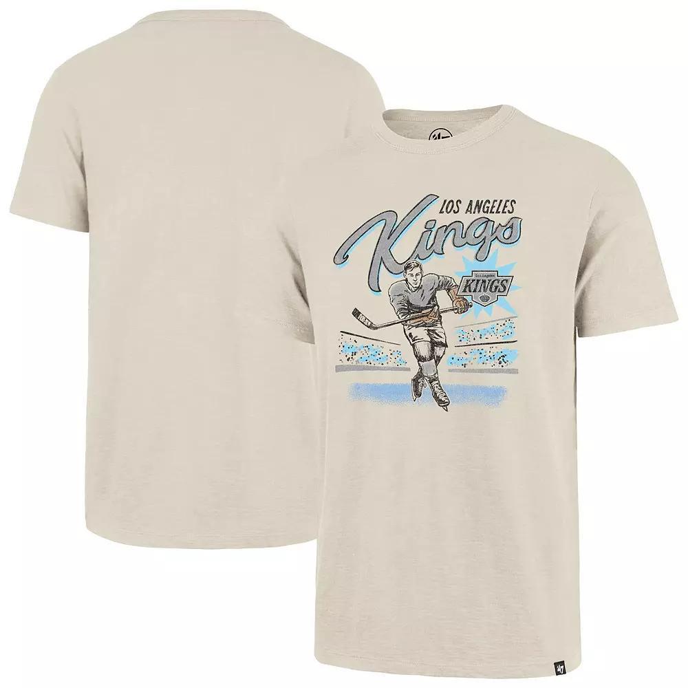 Men's '47  Natural Los Angeles Kings Hockey Player Golden Age Scrum T-Shirt, Size: Medium, Kgs Beige Product Image
