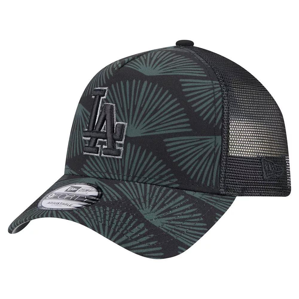 Men's New Era  Black Los Angeles Dodgers 9FORTY A-Frame Trucker Adjustable Hat Product Image
