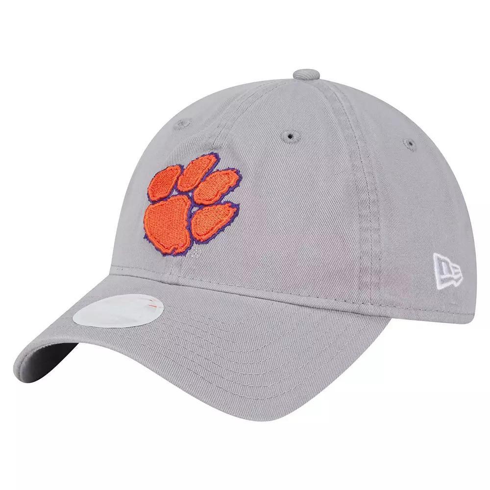 Women's New Era  Gray Clemson Tigers Logo 9TWENTY Adjustable Hat, Grey Product Image