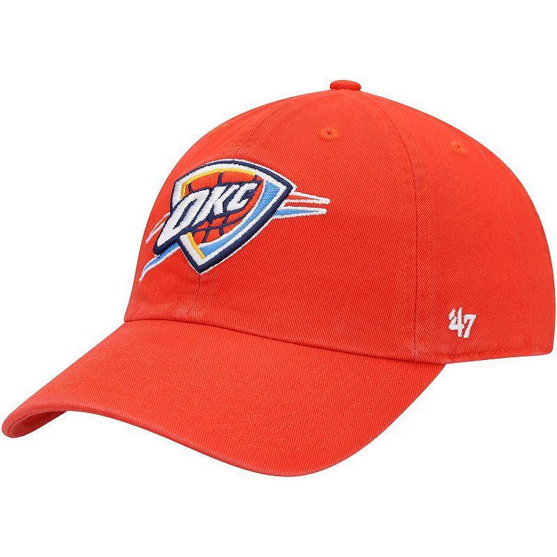 Men's '47 Orange Oklahoma City Thunder Team Clean Up Adjustable Hat Product Image