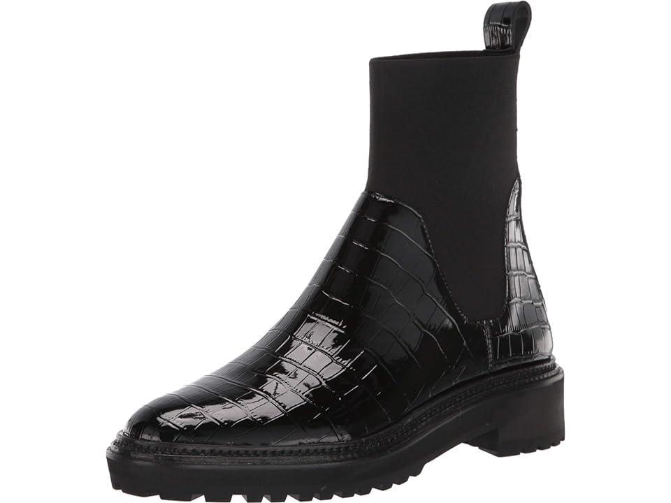 Loeffler Randall Bridget Chelsea Combat Boot Shiny Embossed Croc) Women's Shoes Product Image