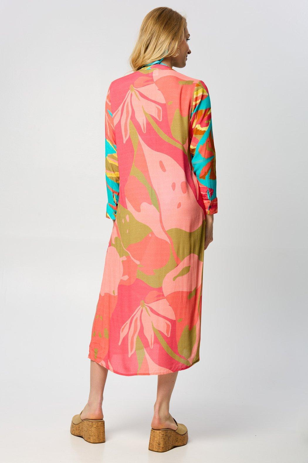 Tropical Button Long Kimono Product Image