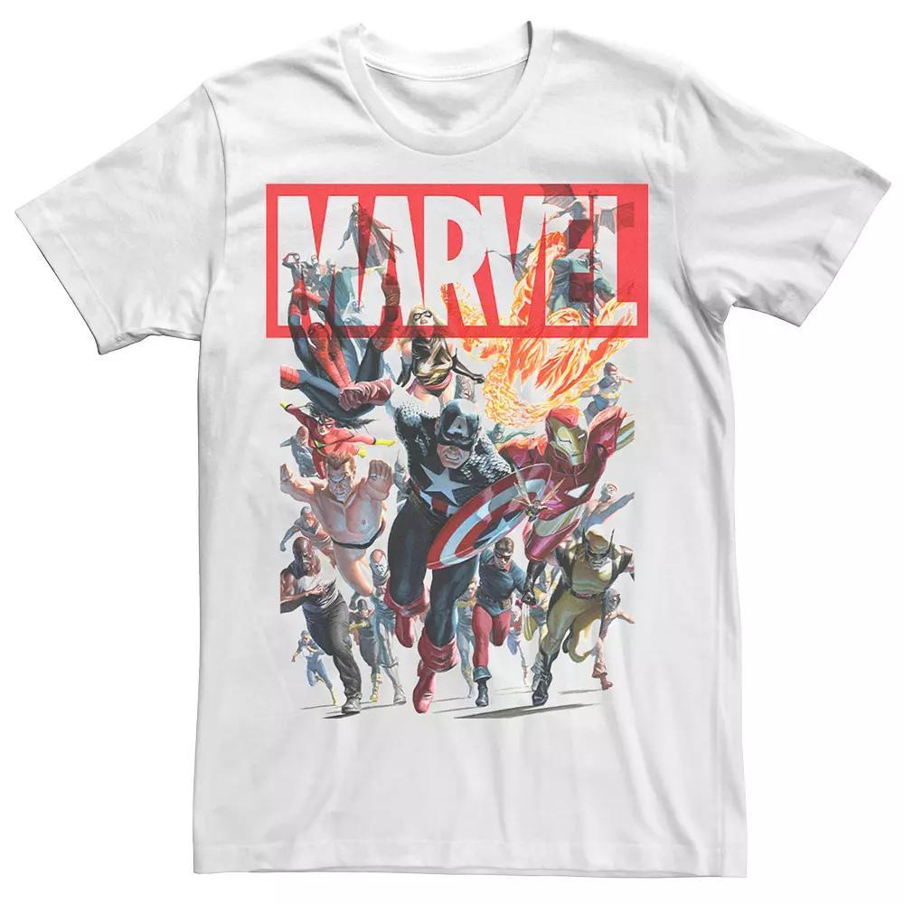 Men's Marvel D23 Exclusive Group Shot Portrait Red Brick Logo Tee,  Product Image