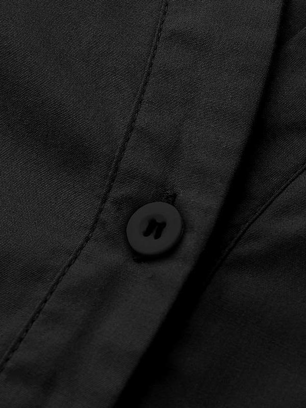 Long Sleeves Loose Solid Color Split-Joint V-Neck Maxi Dresses Product Image