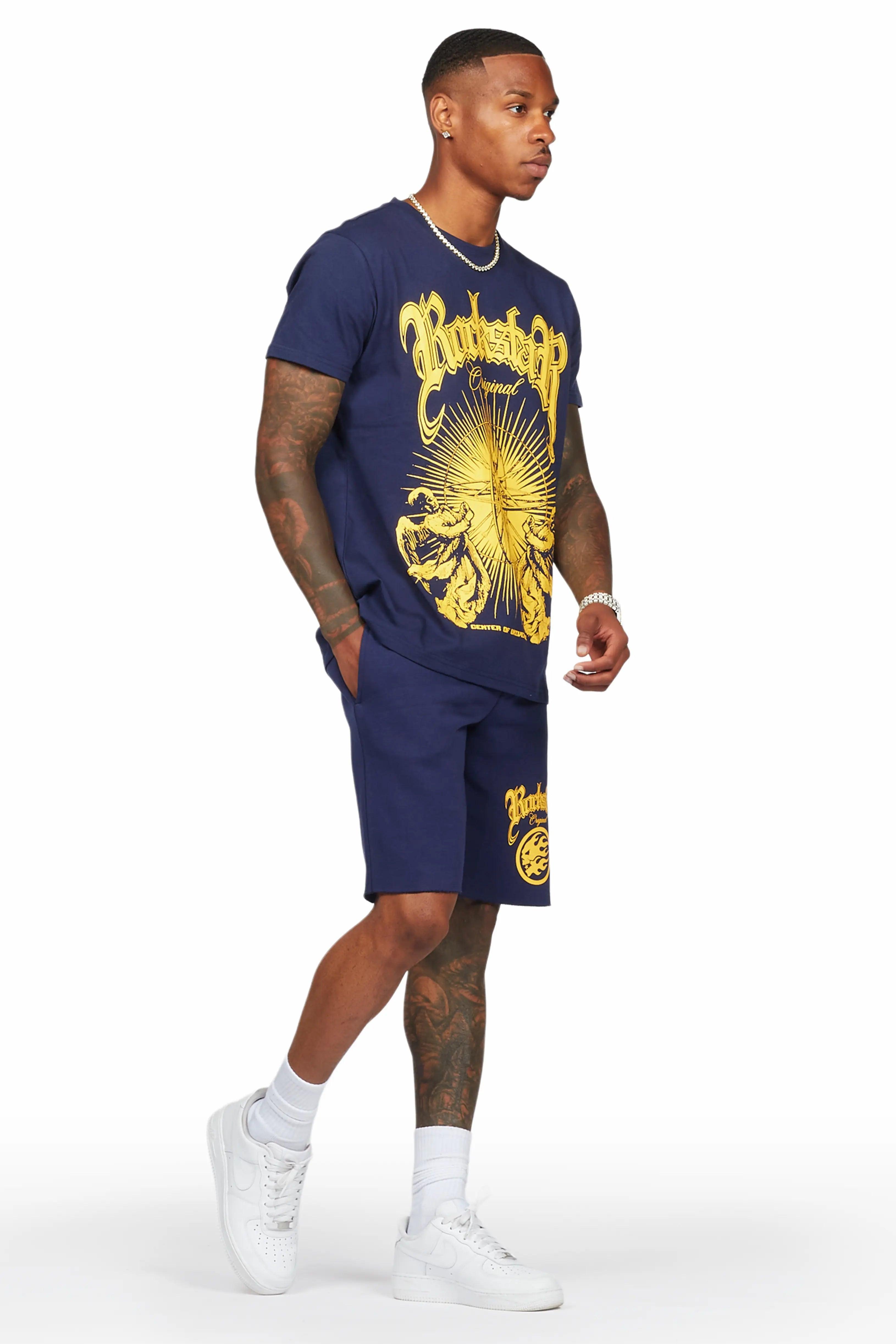 Yarden Navy T-Shirt/Short Set Male Product Image