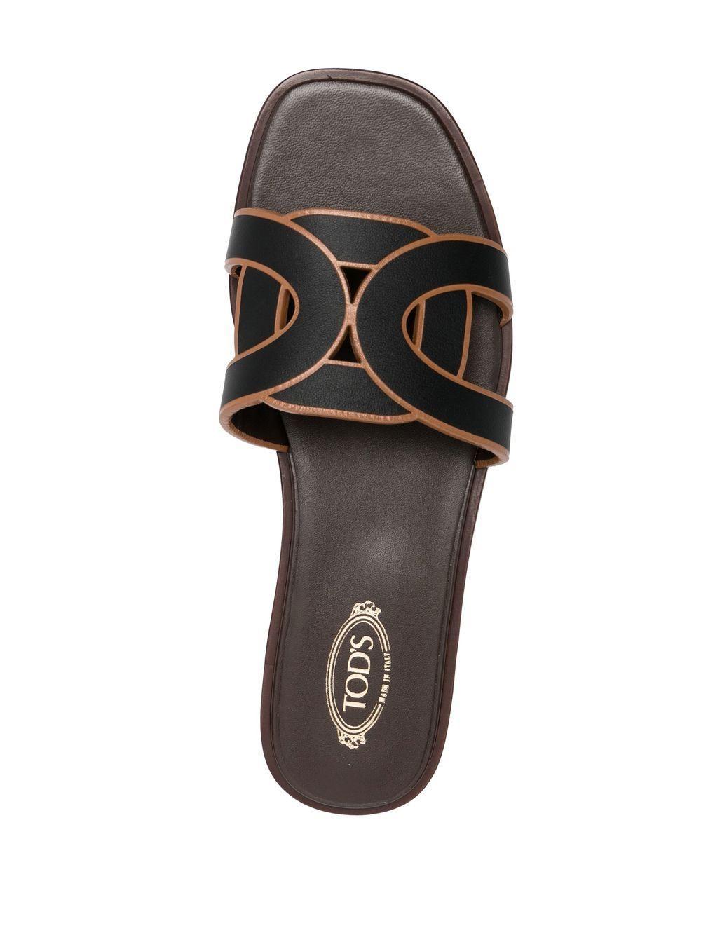 leather logo strap sandals Product Image