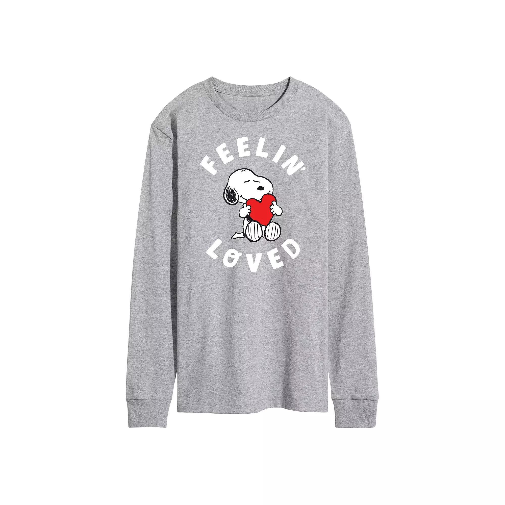Men's Peanuts Feelin Loved Long Sleeve Tee,  Product Image