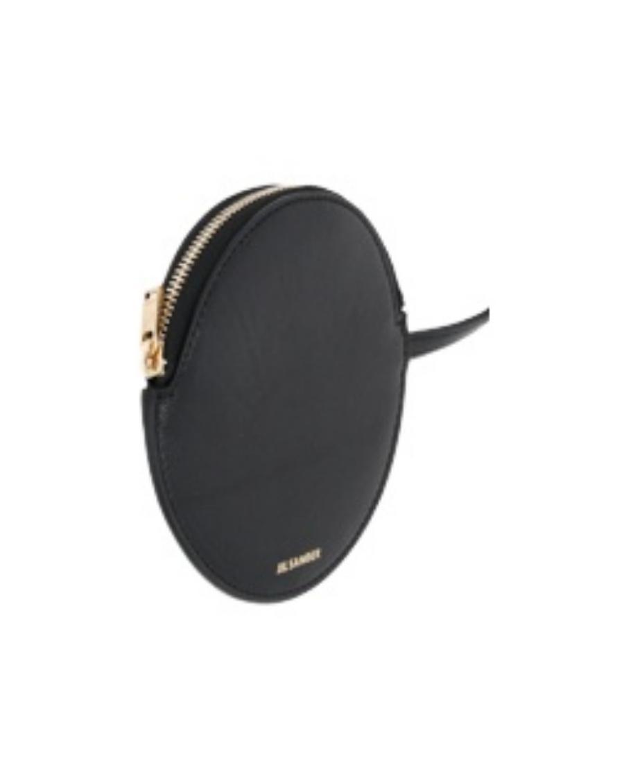 JIL SANDER Logo-stamp Circular Zipped Purse In Black Product Image