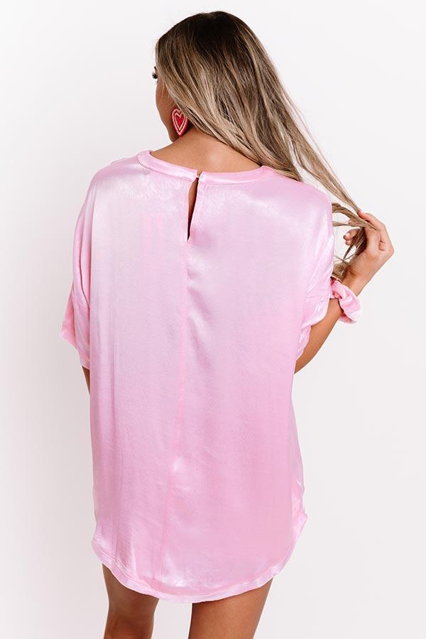 Slip Into Sweetness Satin Shift Top in Pink Product Image