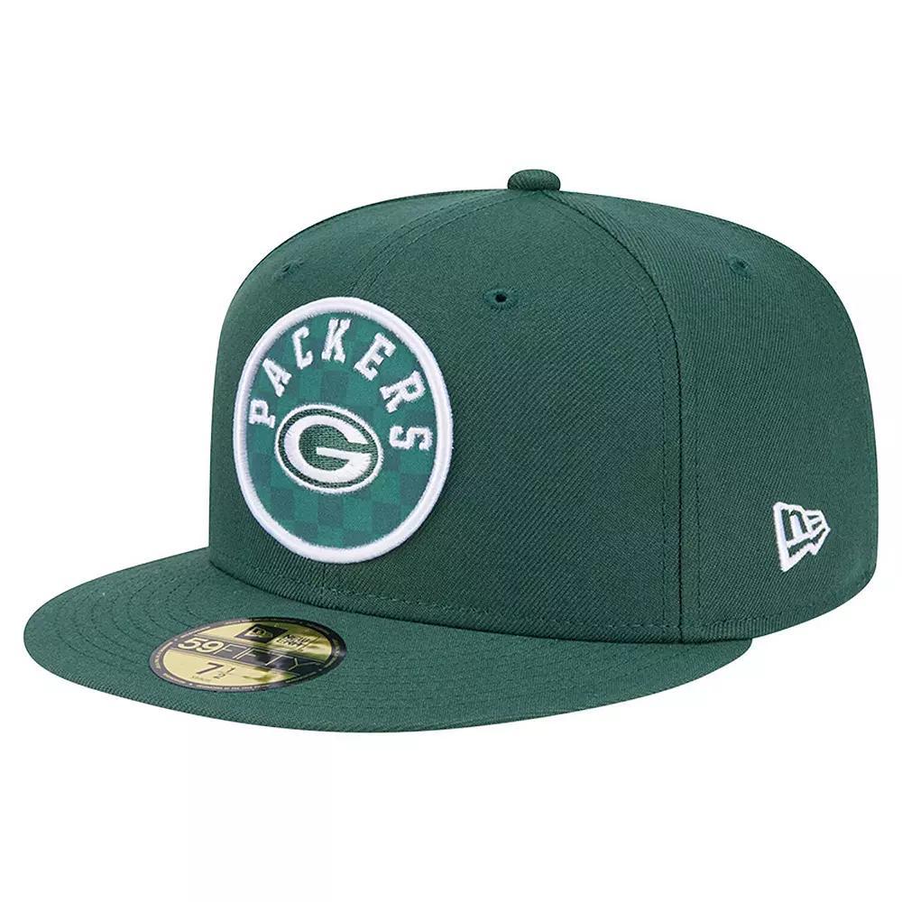 Men's New Era Green Green Bay Packers Checkered 59FIFTY Fitted Hat,  Product Image