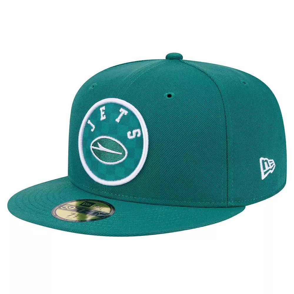 Men's New Era Green New York Jets Checkered 59FIFTY Fitted Hat,  Product Image