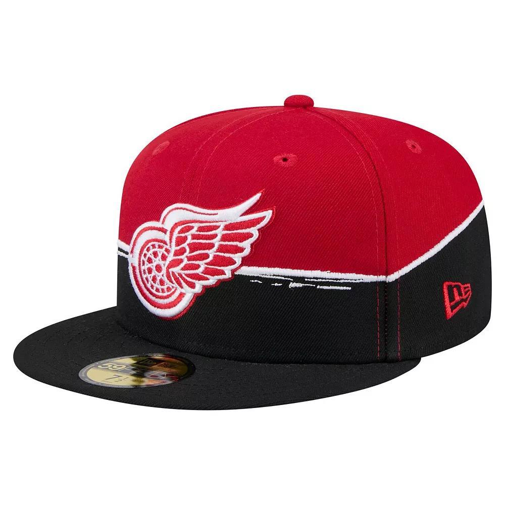 Men's New Era Black/Red Detroit Red Wings Vintage Color Dip 59FIFTY Fitted Hat,  Product Image