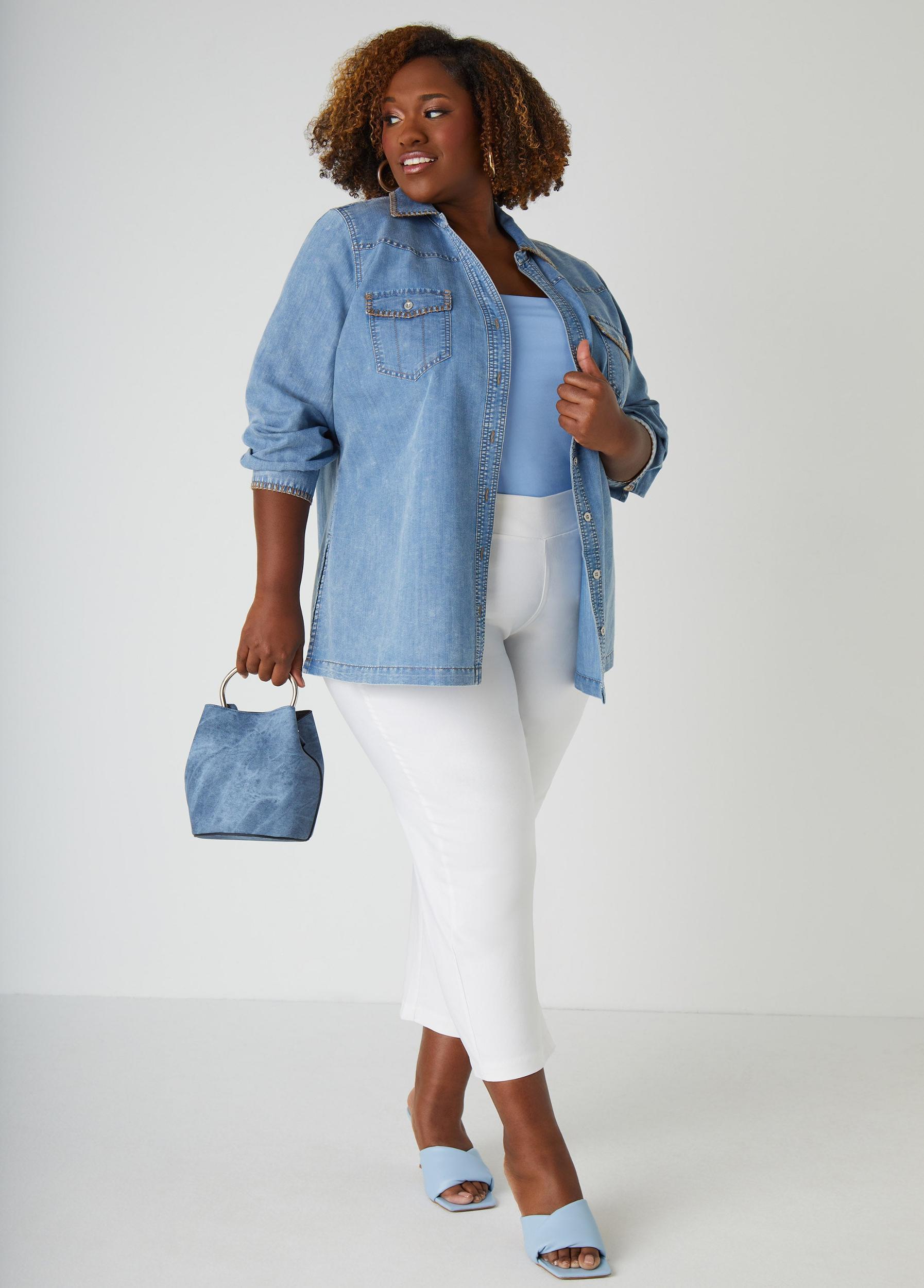 Plus Size Ruched Square Neck Top Ashley Stewart Product Image