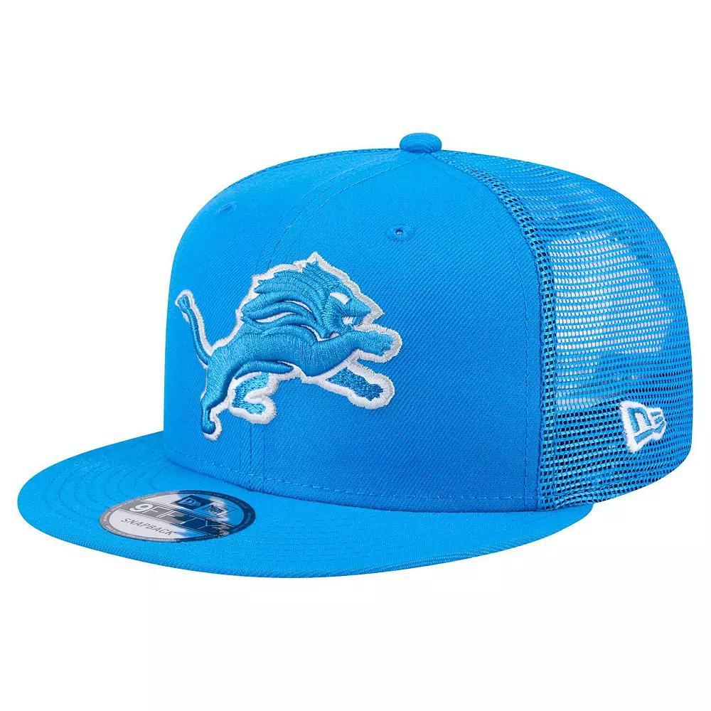 Men's New Era Blue Detroit Lions Main Trucker 9FIFTY Snapback Hat Product Image