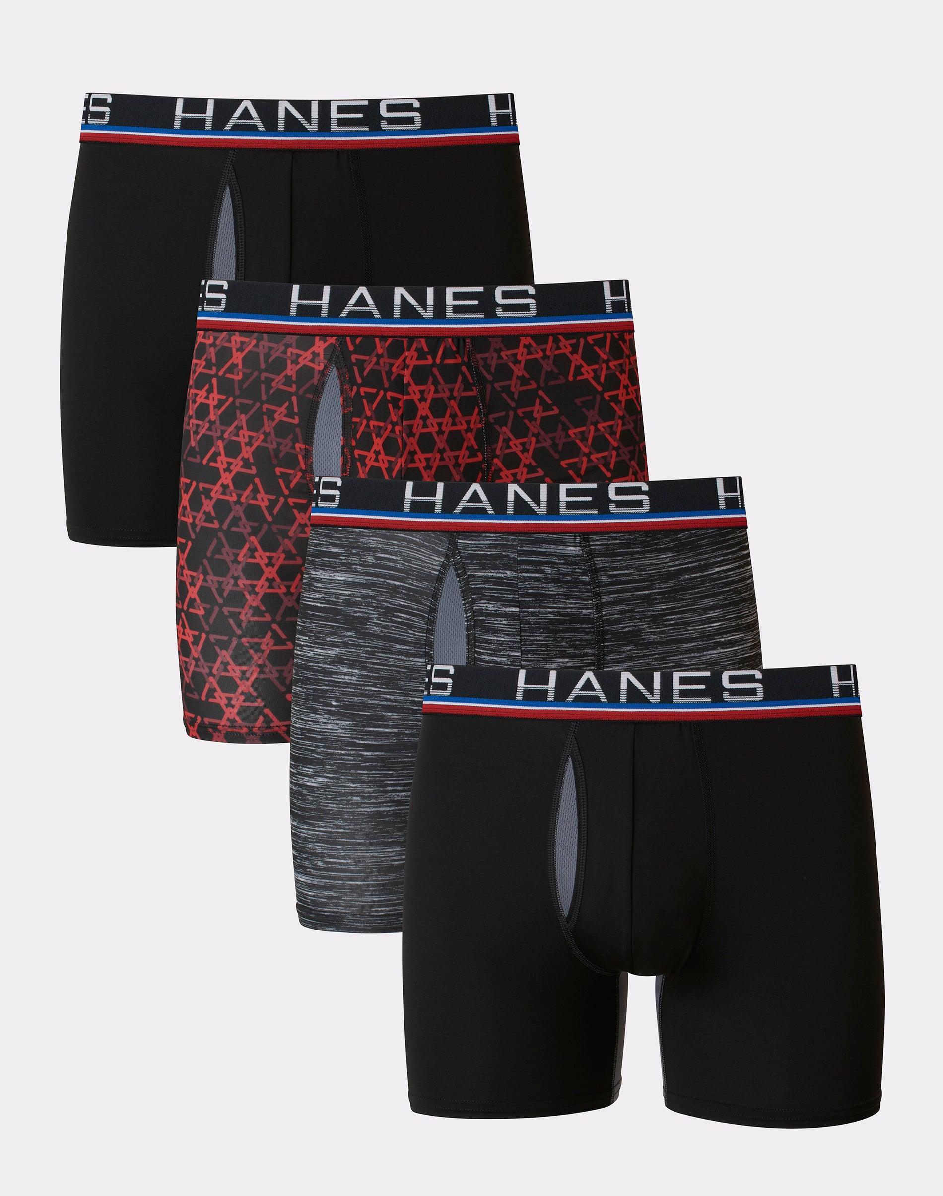 Hanes Ultimate Mens Performance Boxer Brief Underwear, X-Temp, Assorted 4-Pack L Product Image