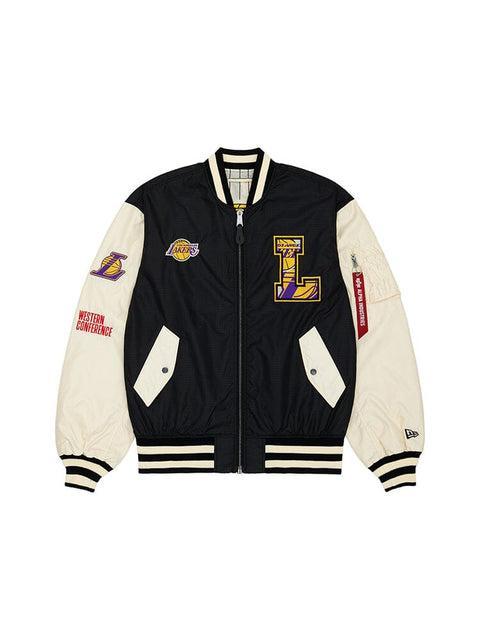 LOS ANGELES LAKERS X ALPHA X NEW ERA L-2B BOMBER JACKET Product Image