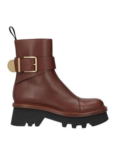 Brown Owena Leather Ankle Boots Product Image