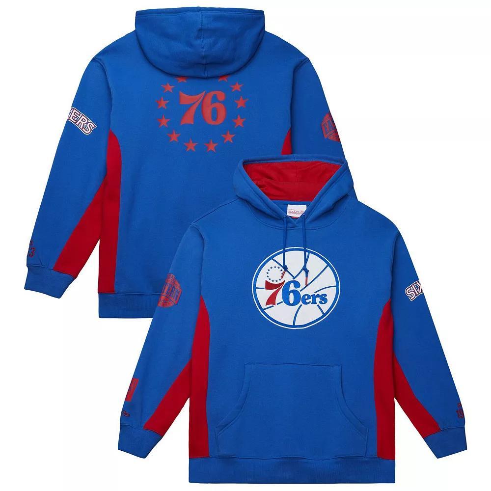 Men's Mitchell & Ness Royal Philadelphia 76ers Hardwood Classics Team Origins Fleece Pullover Hoodie,  Product Image