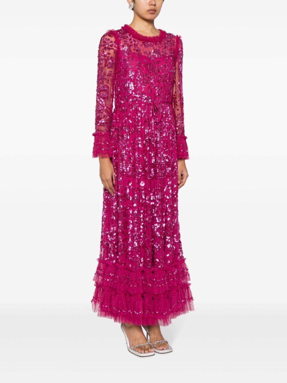sequinned ruffled maxi dress Product Image