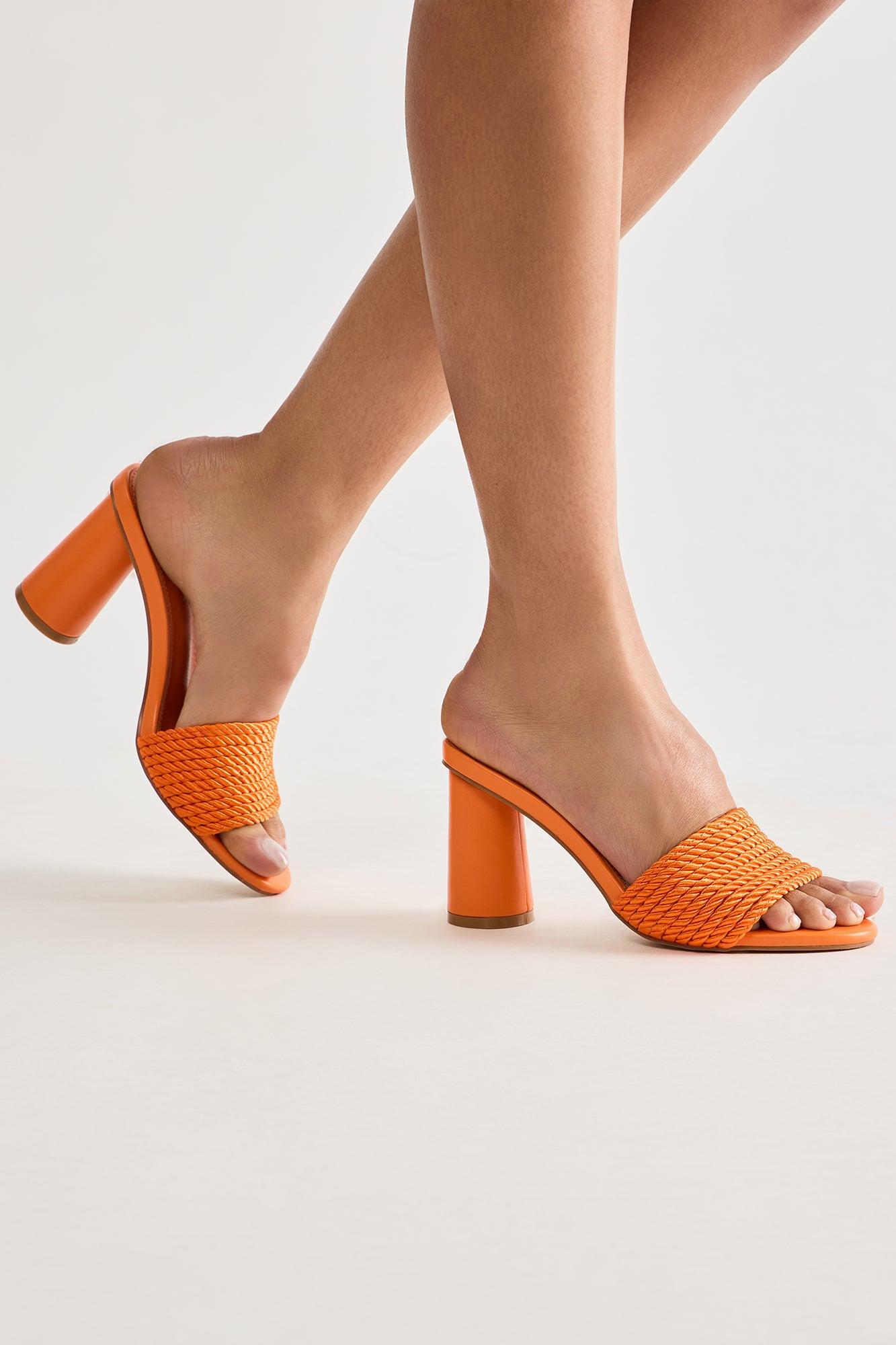 Mykonos Heeled Mules - Orange Product Image