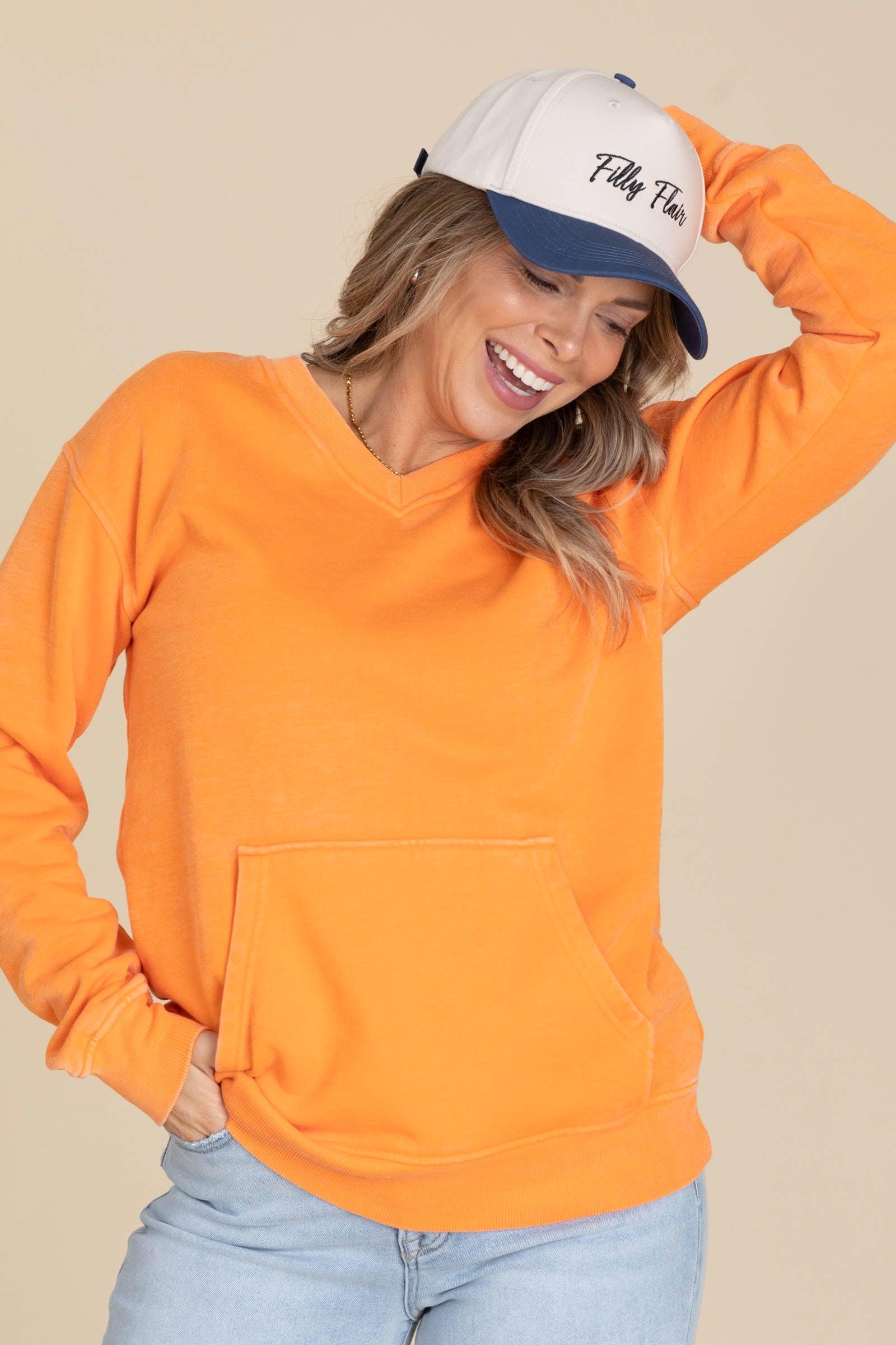 Pigment Dyed Cozy Campfire V-Neck Sweatshirt Product Image