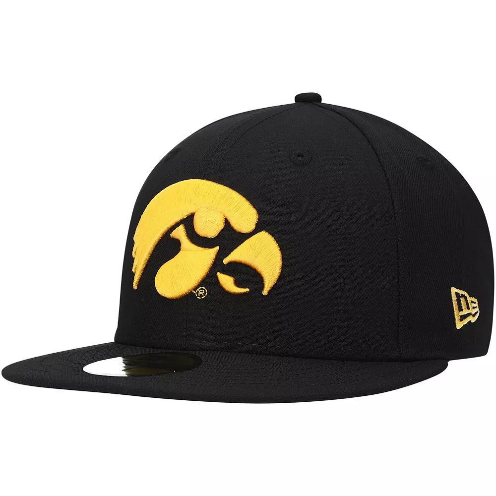 Men's New Era Black Iowa Hawkeyes Logo Basic 59FIFTY Fitted Hat, Size: 7 1/8 Product Image