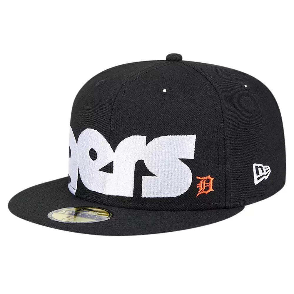 Men's New Era Black Detroit Tigers Checkered Undervisor 59FIFTY Fitted Hat, Size: 7 1/8 Product Image