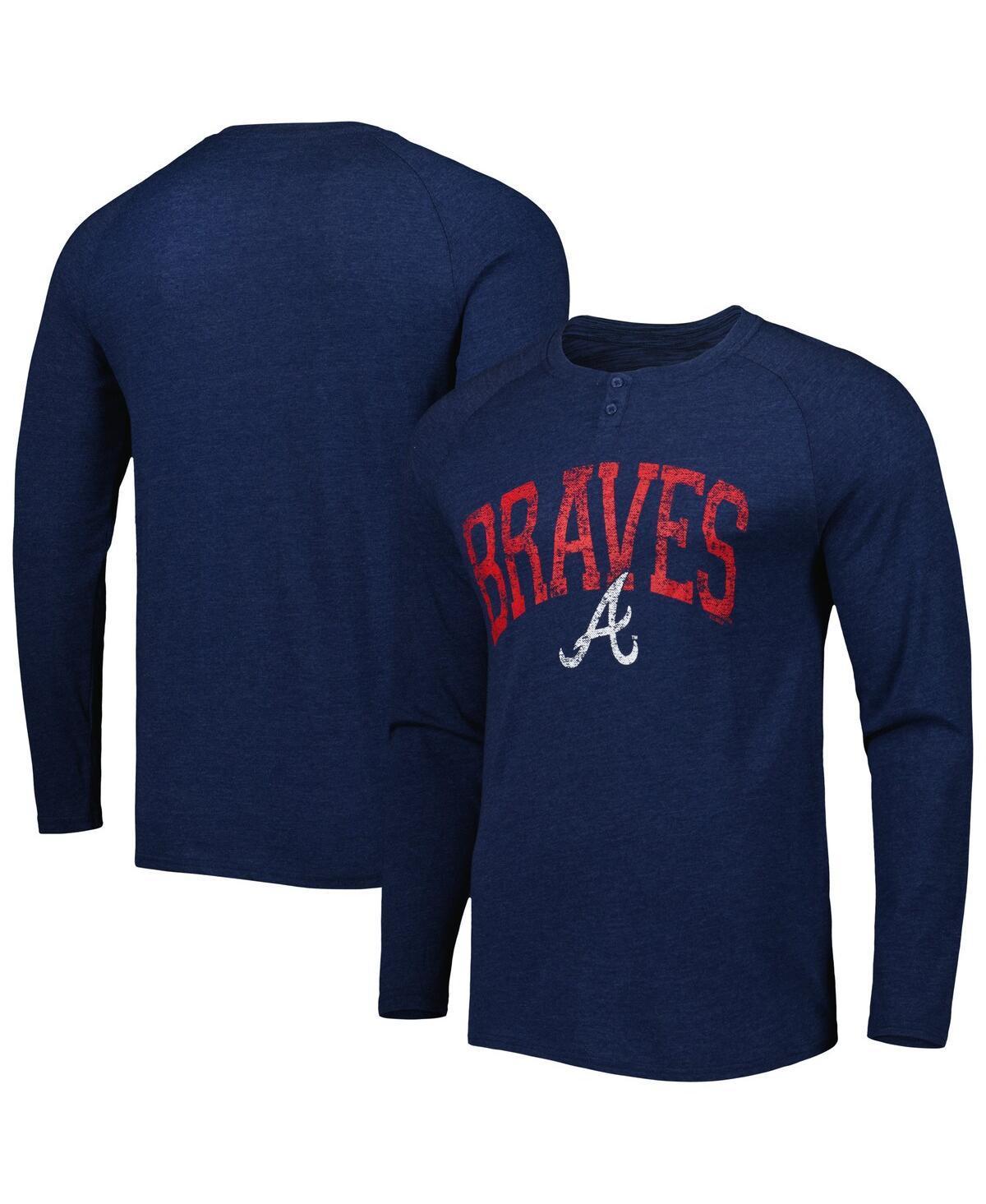 Mens Concepts Sport Atlanta Braves Inertia Raglan Long Sleeve Henley T-Shirt Blue Product Image