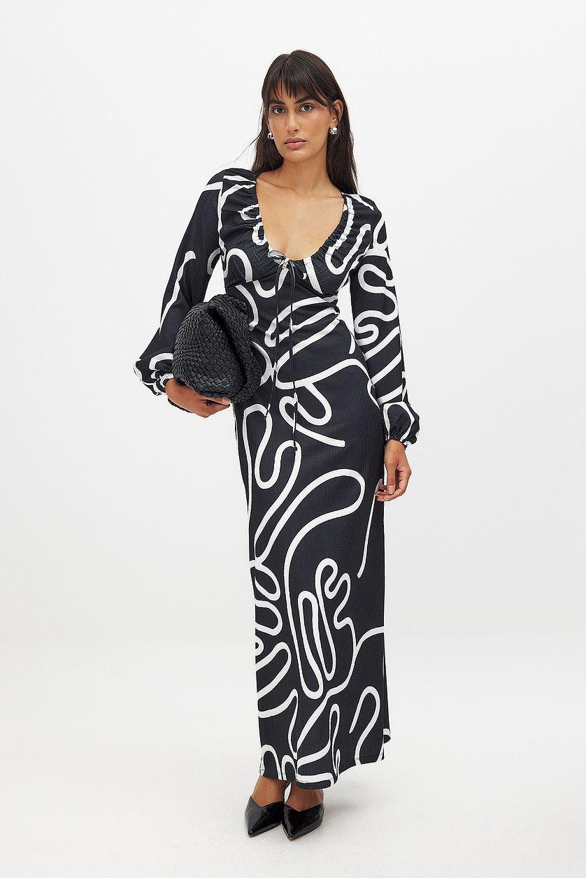 Jersey Balloon Sleeve Midi Dress Product Image
