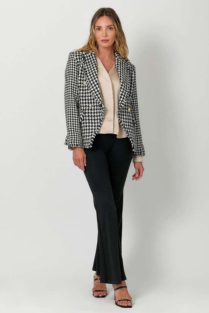 Houndstooth Fray Detail Blazer Product Image