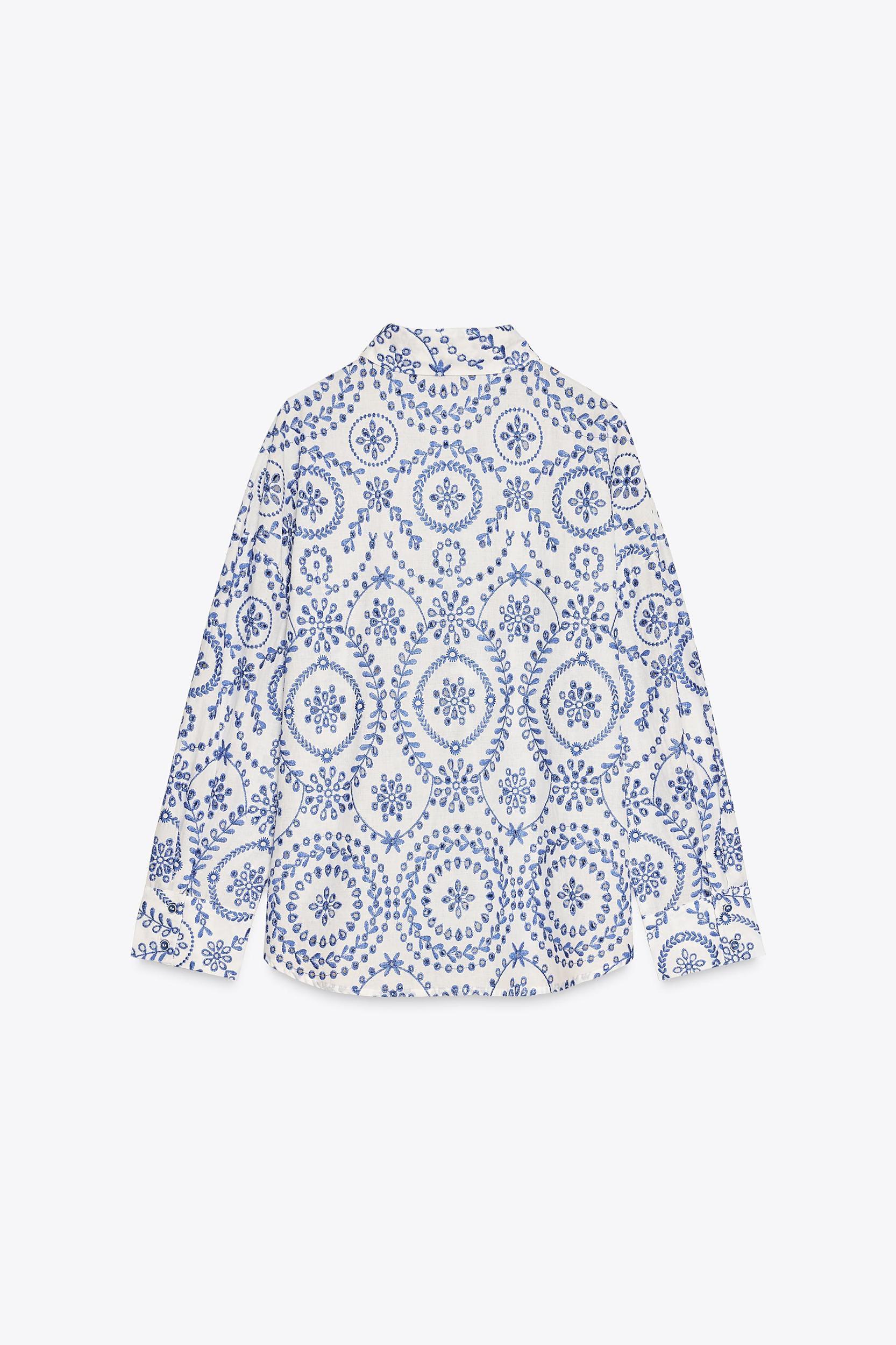 EMBROIDERED EYELET SHIRT Product Image