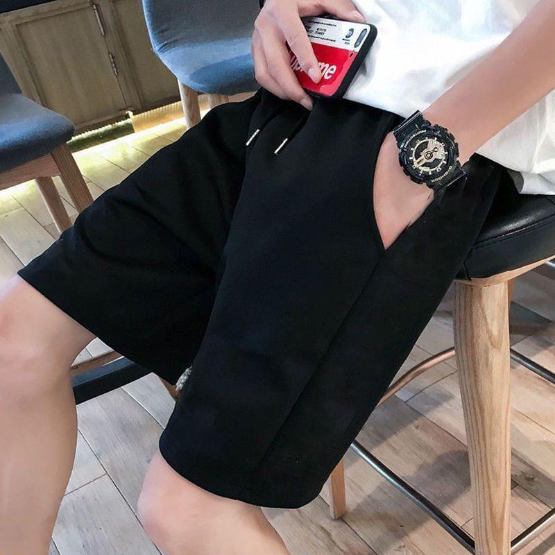 Drawstring Waist Sweat Shorts Product Image