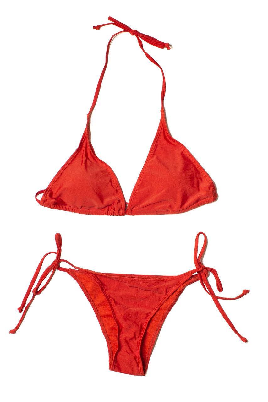 Bright Red Triangle Bikini Bottom Product Image
