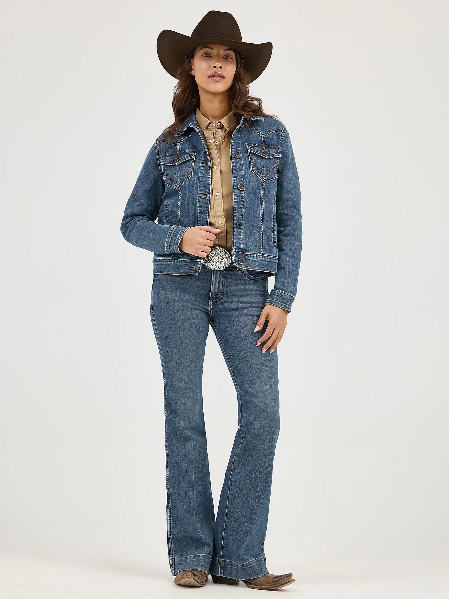 Women's Long Sleeve Classic Fit Denim Jacket | Women's JACKETS & OUTERWEAR | Wrangler® Product Image