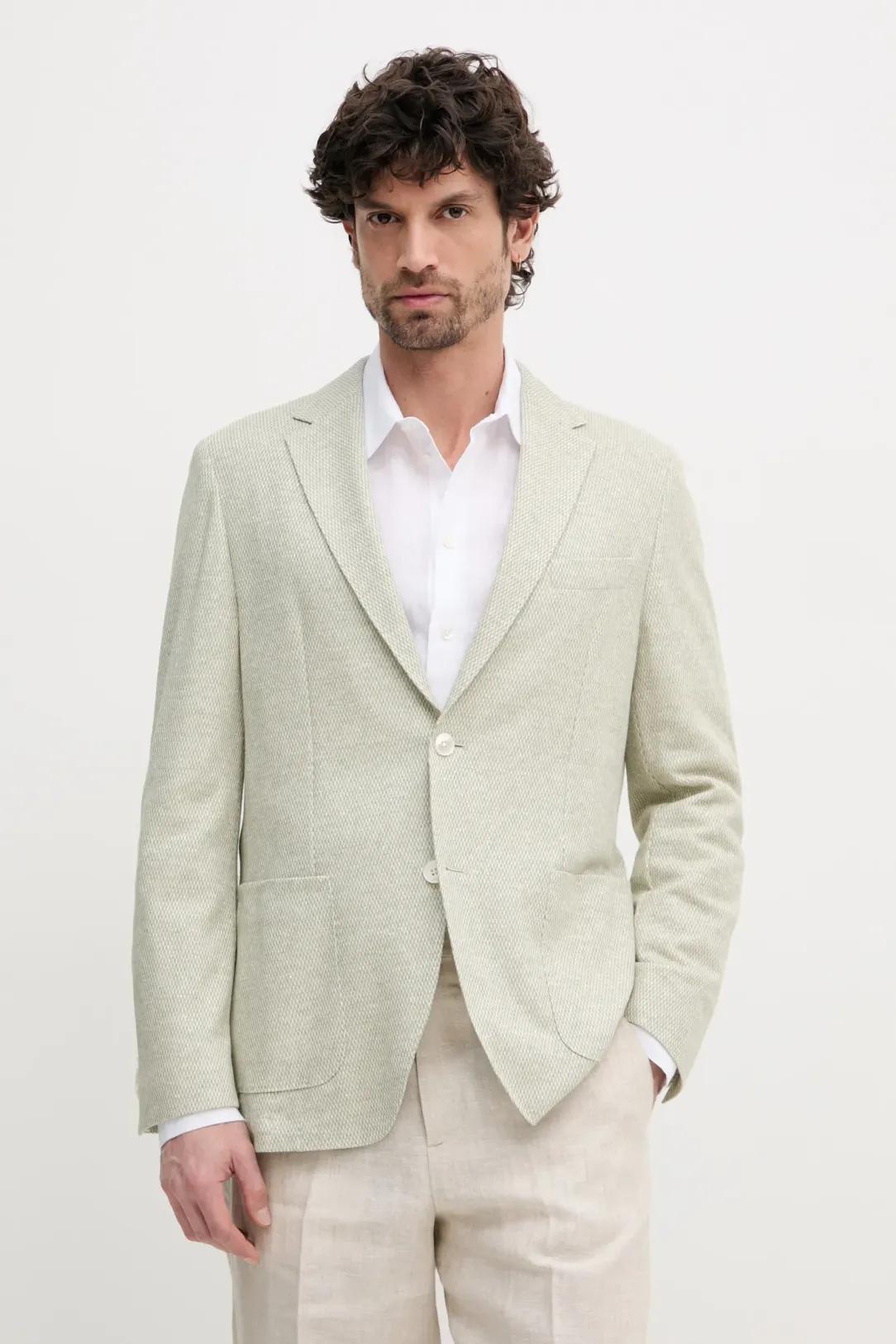 Boss Regular-fit Linen Blend Blazer Product Image