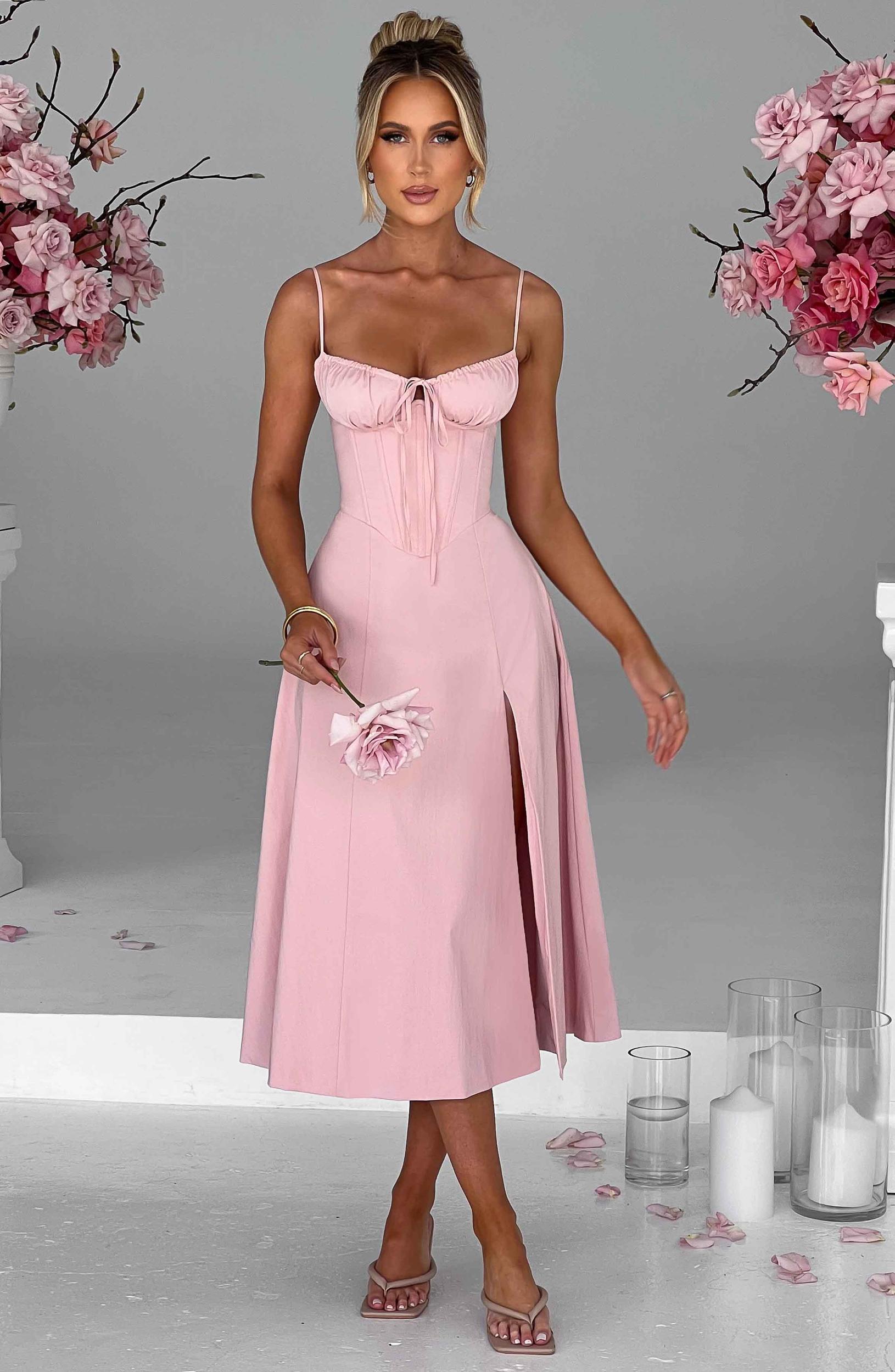 Deanna Midi Dress - Blush Product Image