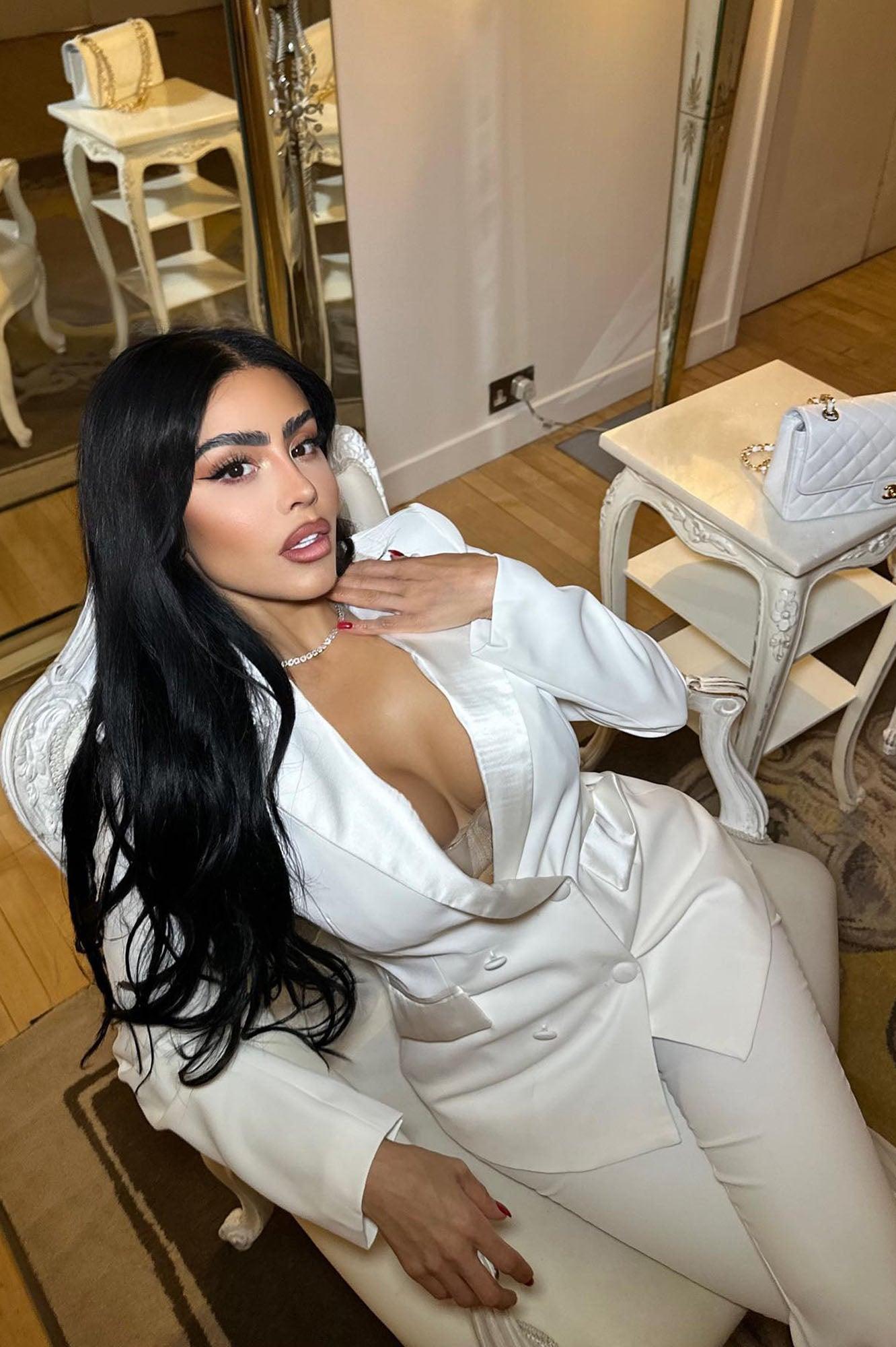 Always Sophisticated Tuxedo Blazer Pant Set - White Product Image