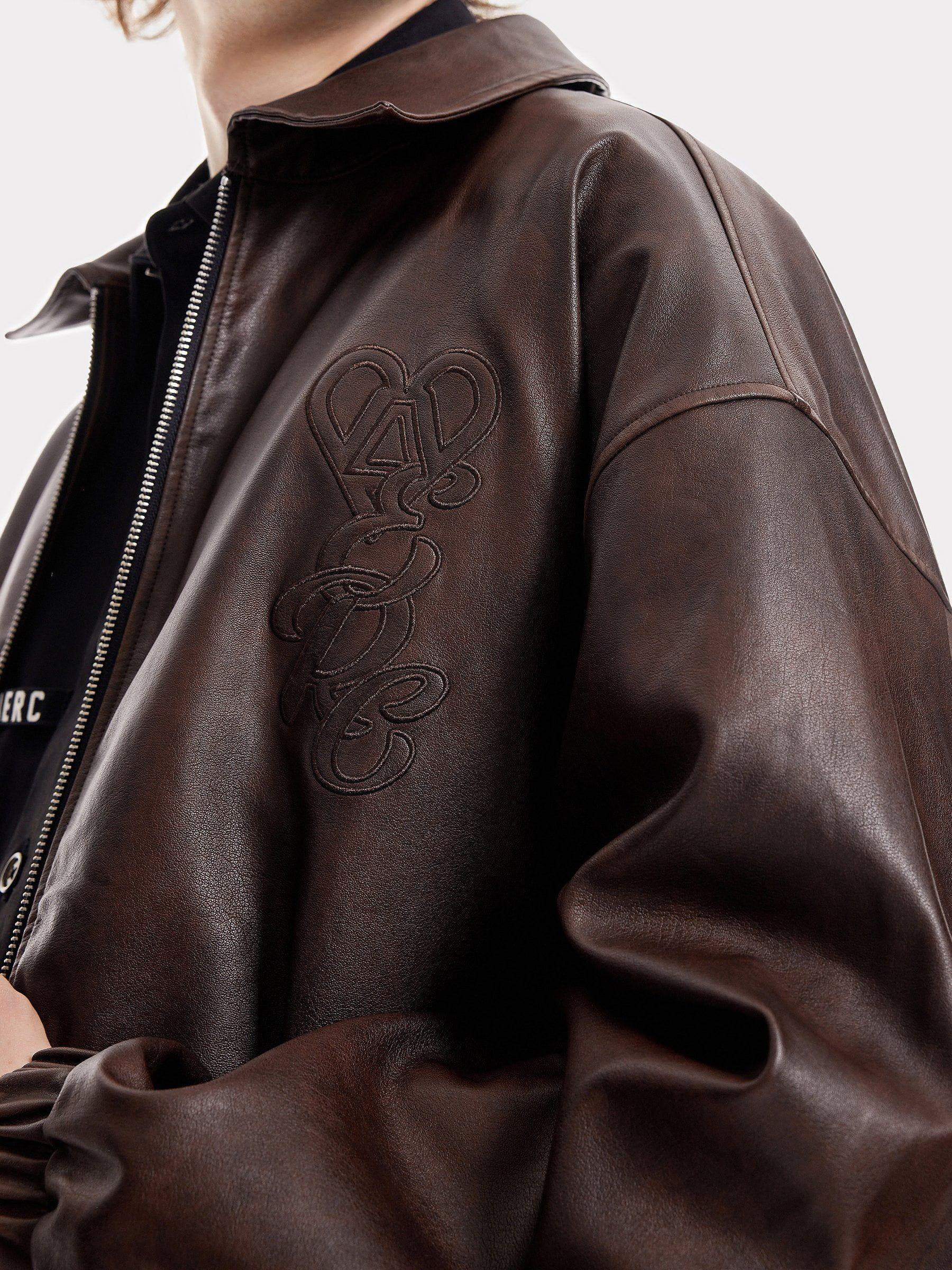 Aelfric Eden Embroidery Faux Leather Jacket Product Image