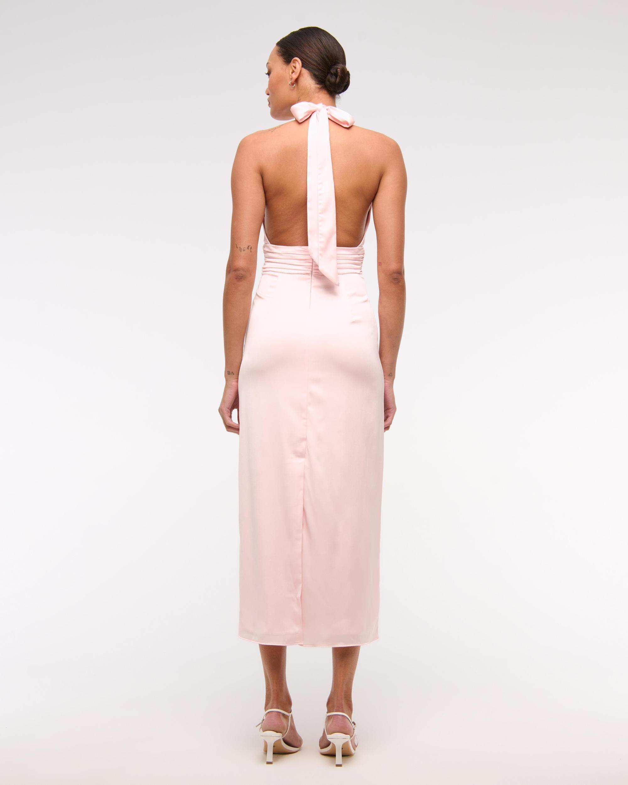 Rosette Halter Midi Dress Product Image