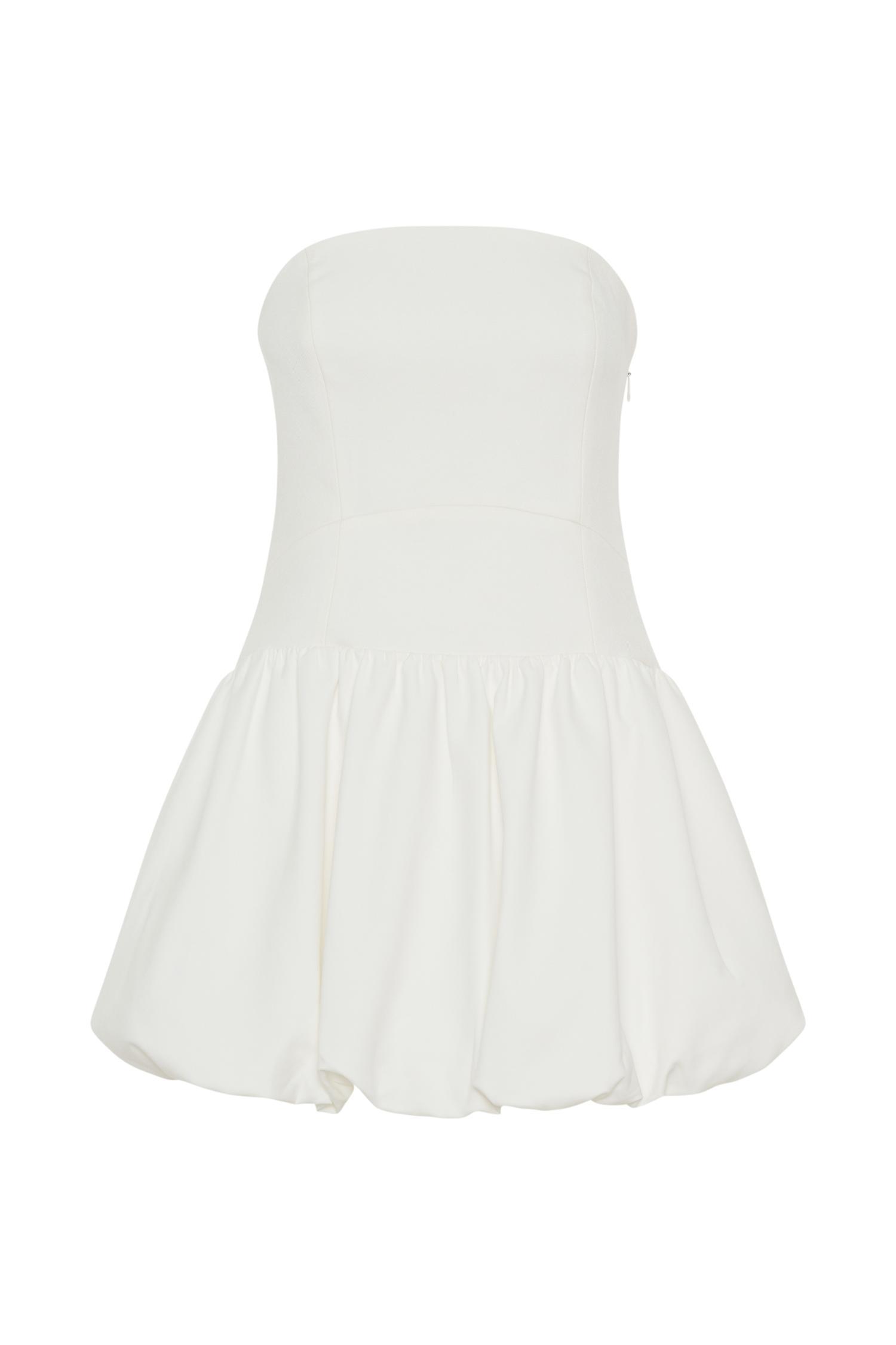 Clementina Strapless Bubble Mini Dress - White Product Image