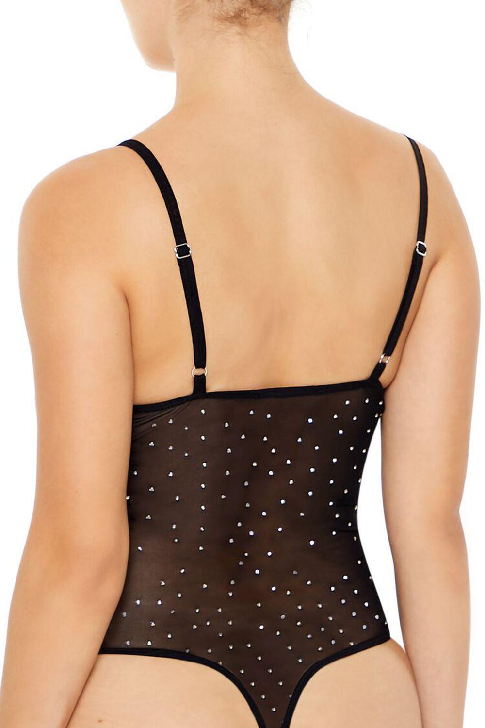 Rhinestone Mesh Thong Bodysuit | Forever 21 Product Image