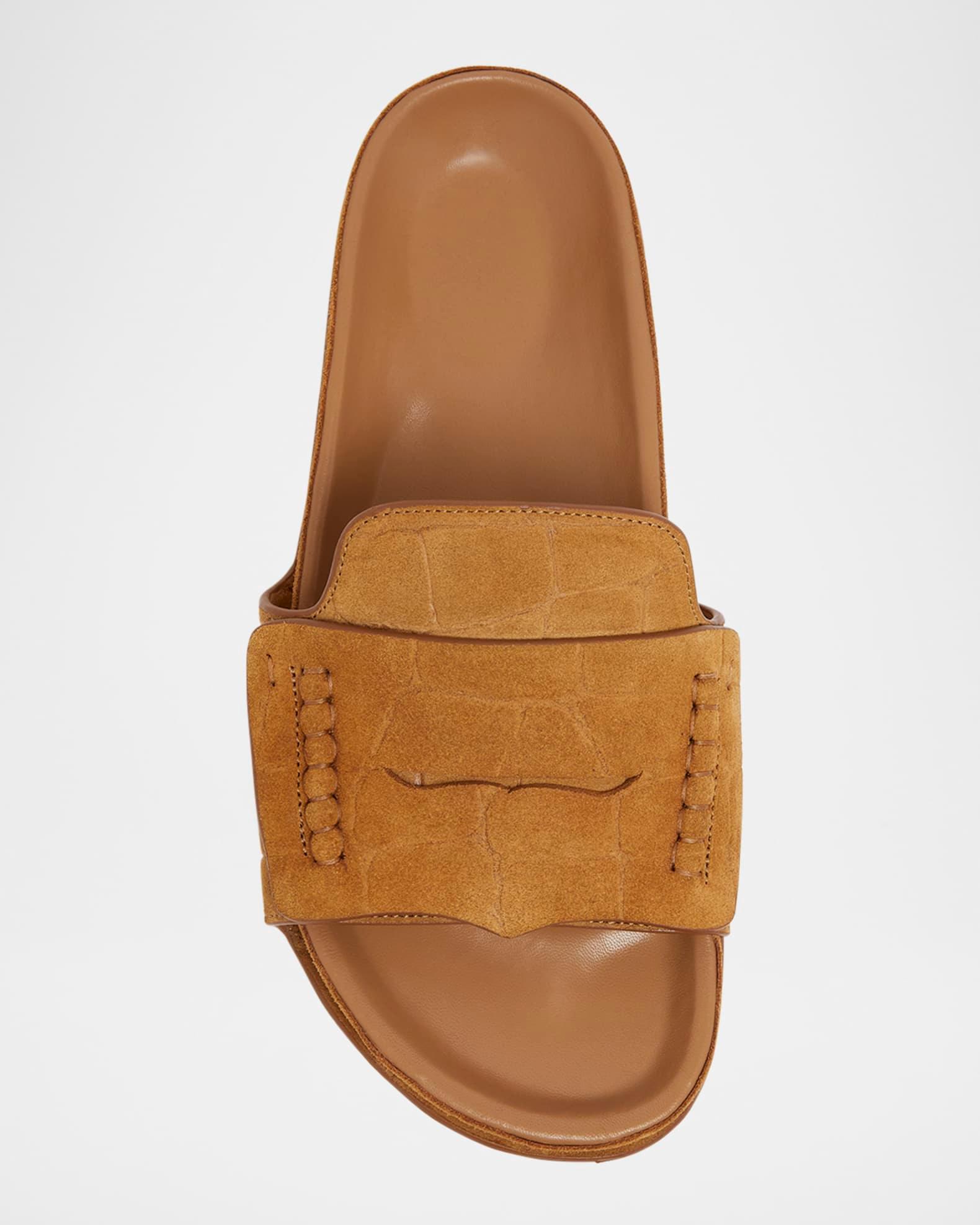 Les Sandales Croc-Embossed Leather Sandals Product Image