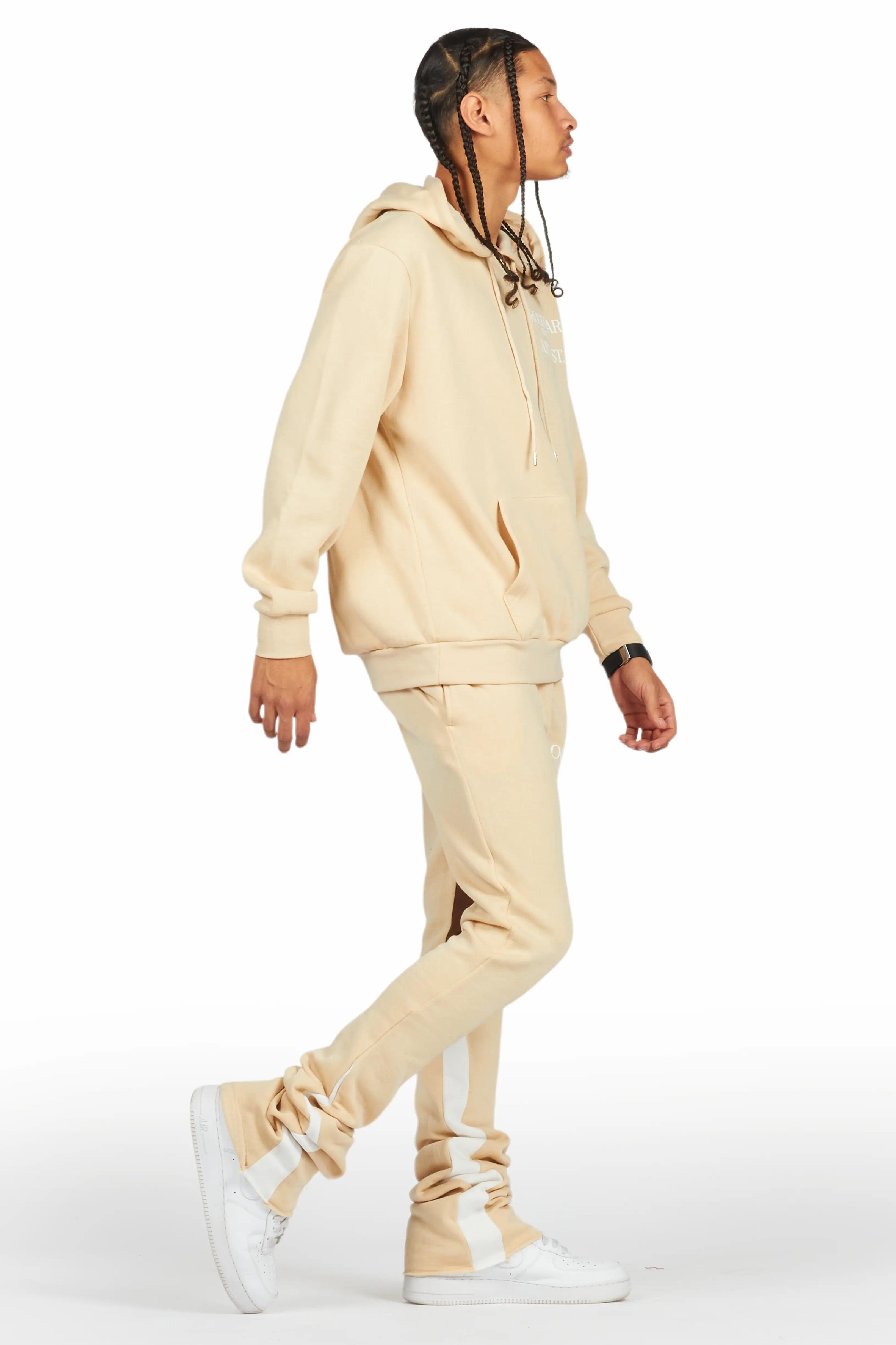 Briggs Beige Hoodie/Super Stacked Flare Track Set Male Product Image