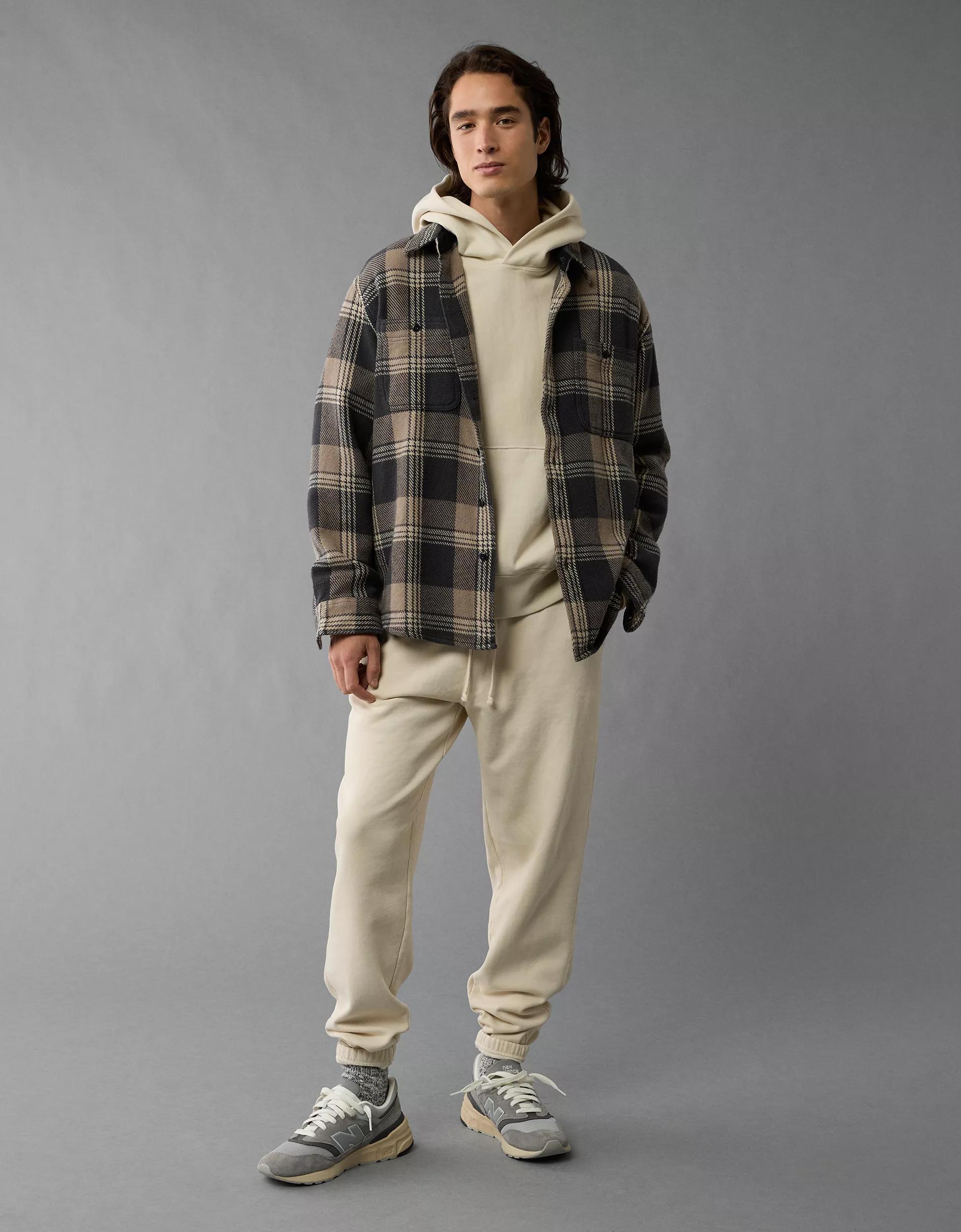 AE Textured Flannel Shirt Product Image