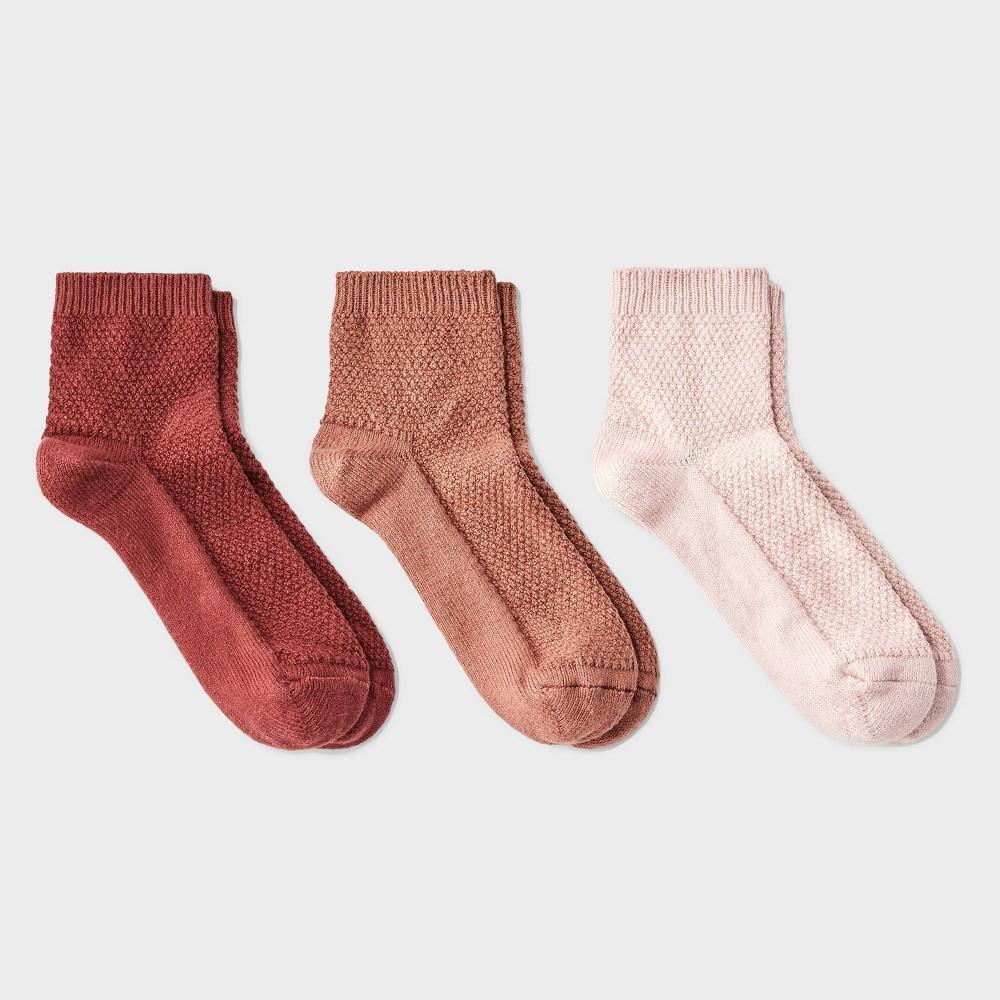 Womens Textured Stitch 3pk Ankle Socks - Universal Thread 4-10 Product Image