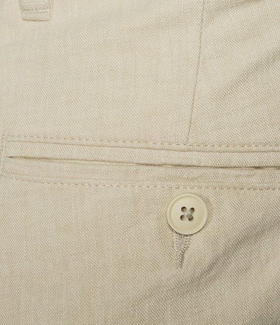 Roundtree & Yorke Andrew Fit Flat Front Solid Linen Chinos Product Image